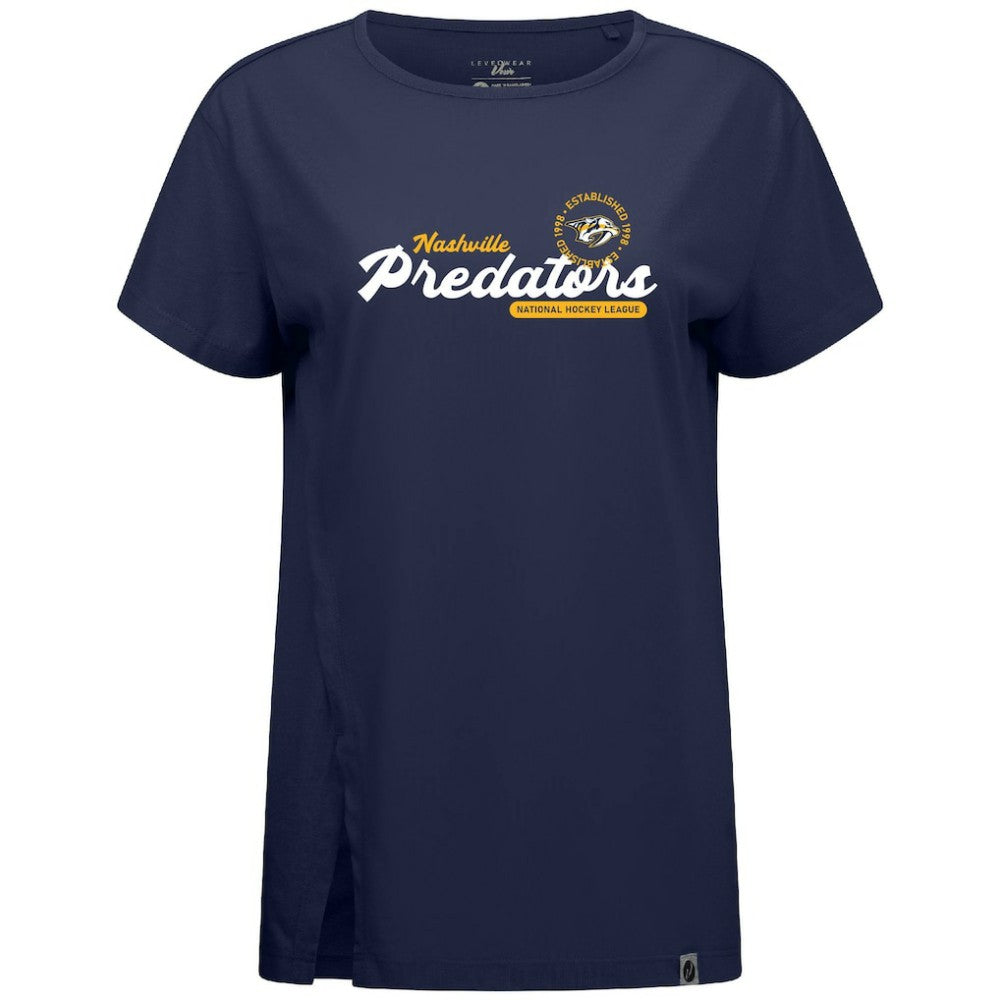 Nashville Predators Levelwear Women's Influx Monument T-Shirt - Navy T-shirts