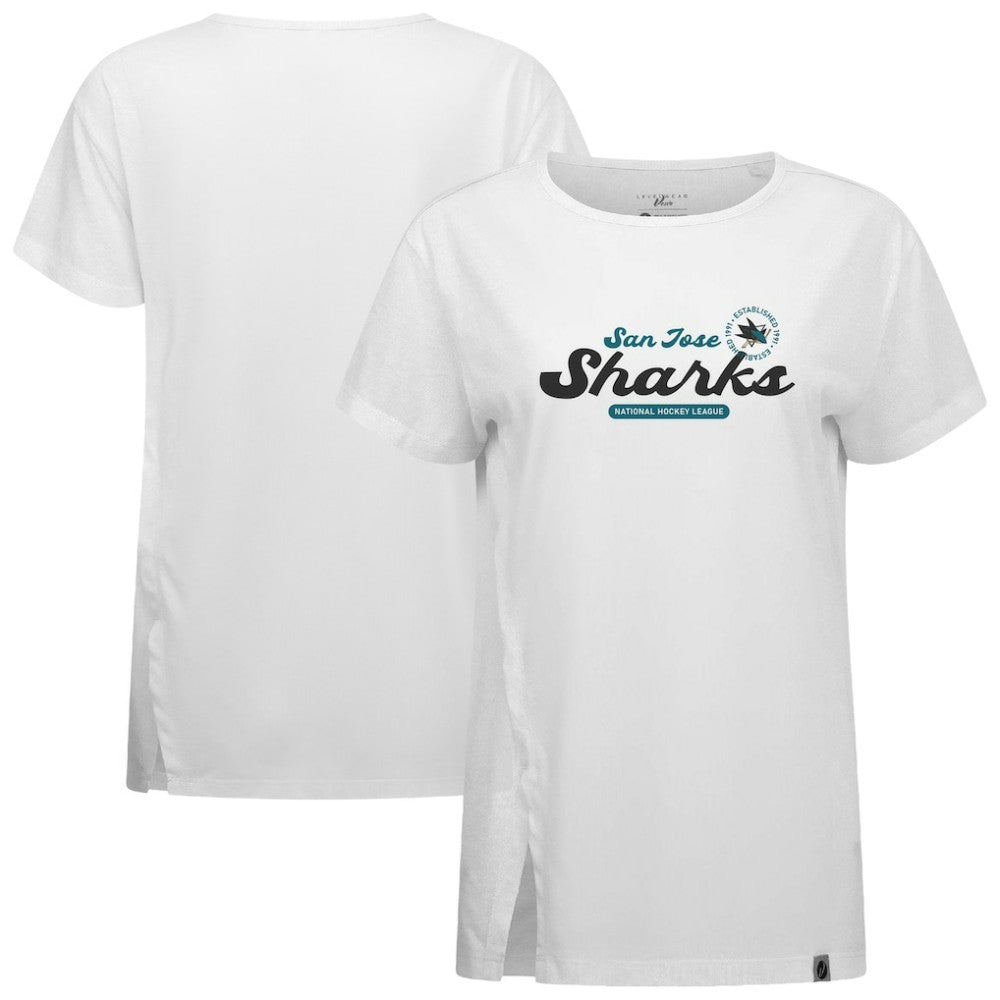 San Jose Sharks Levelwear Women's Influx Monument T-Shirt - White T-shirts