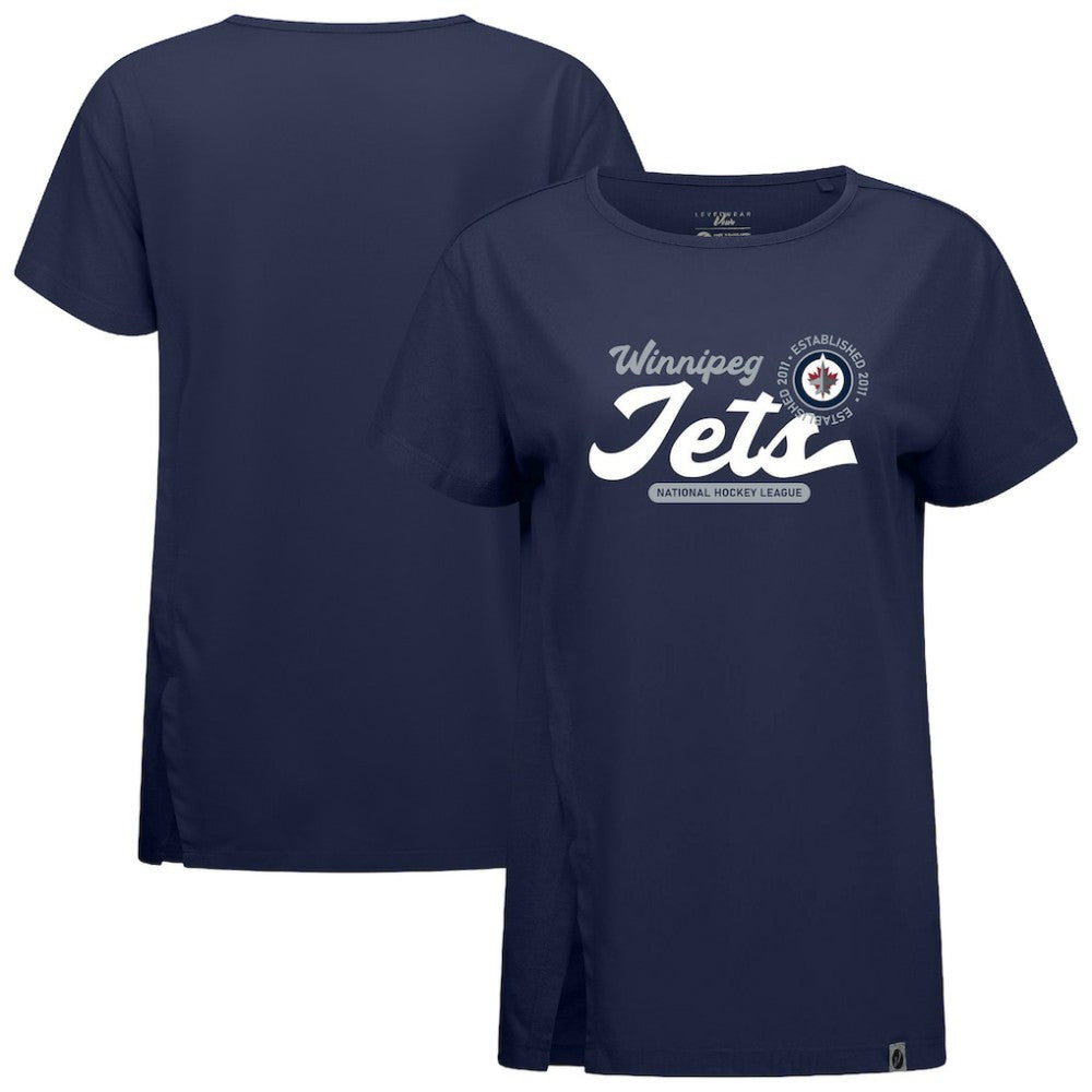 Winnipeg Jets Levelwear Women's Influx Monument T-Shirt - Navy T-shirts