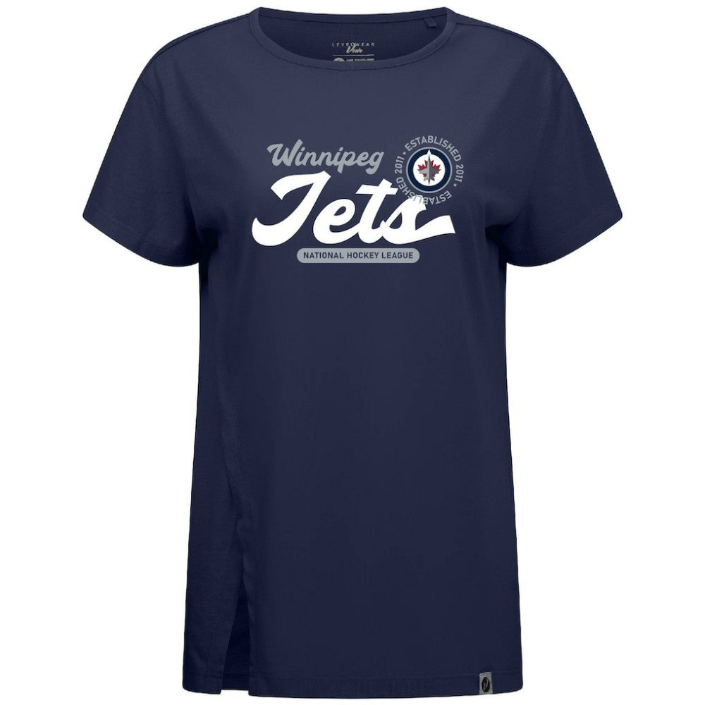 Winnipeg Jets Levelwear Women's Influx Monument T-Shirt - Navy T-shirts