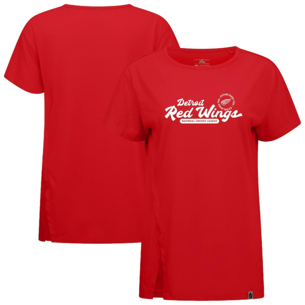 Detroit Red Wings Levelwear Women's Influx Monument T-Shirt - Red T-shirts