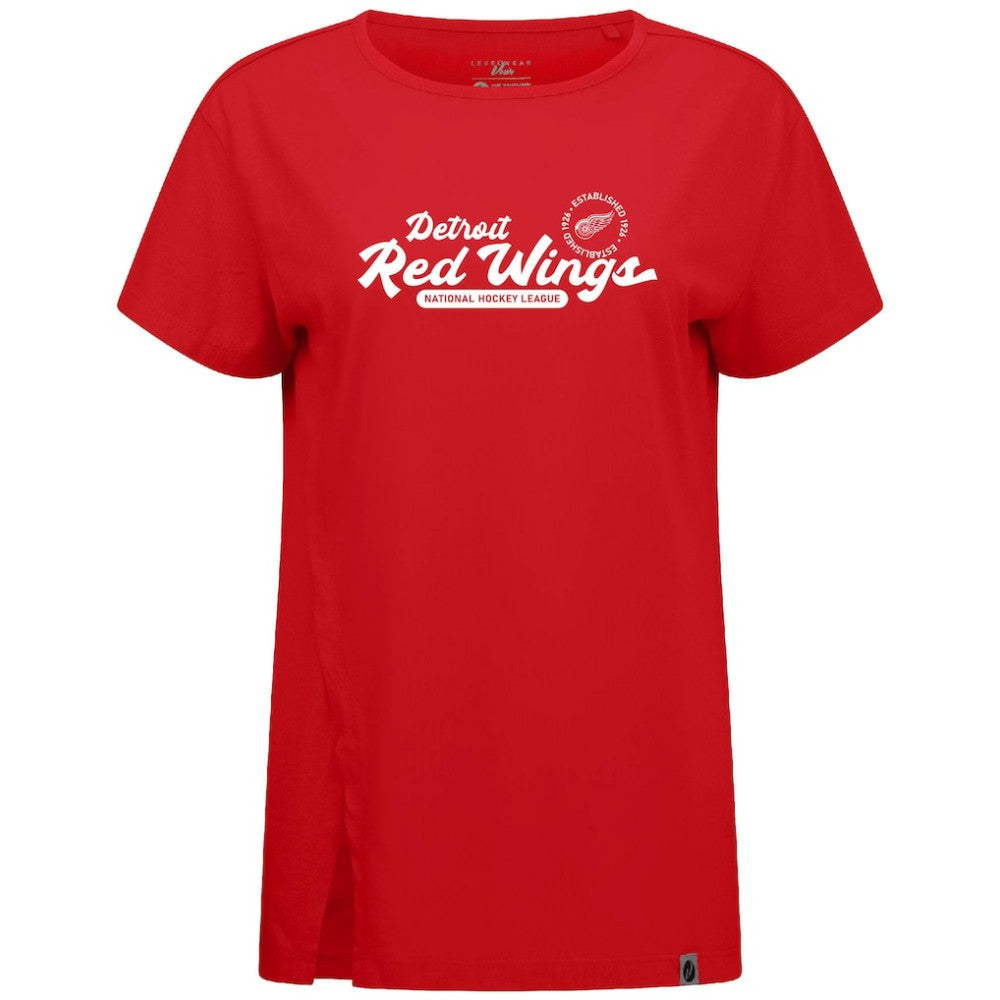 Detroit Red Wings Levelwear Women's Influx Monument T-Shirt - Red T-shirts