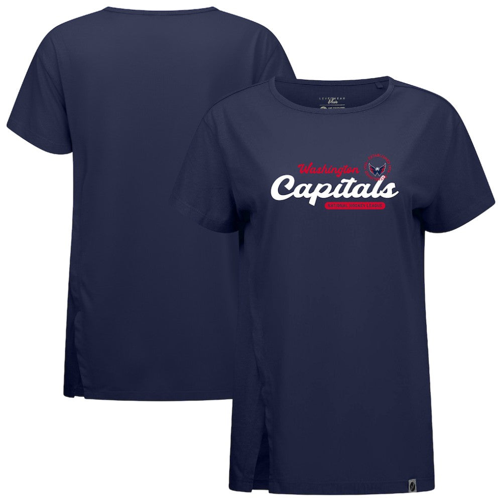 Washington Capitals Levelwear Women's Influx Monument T-Shirt - Navy T-shirts