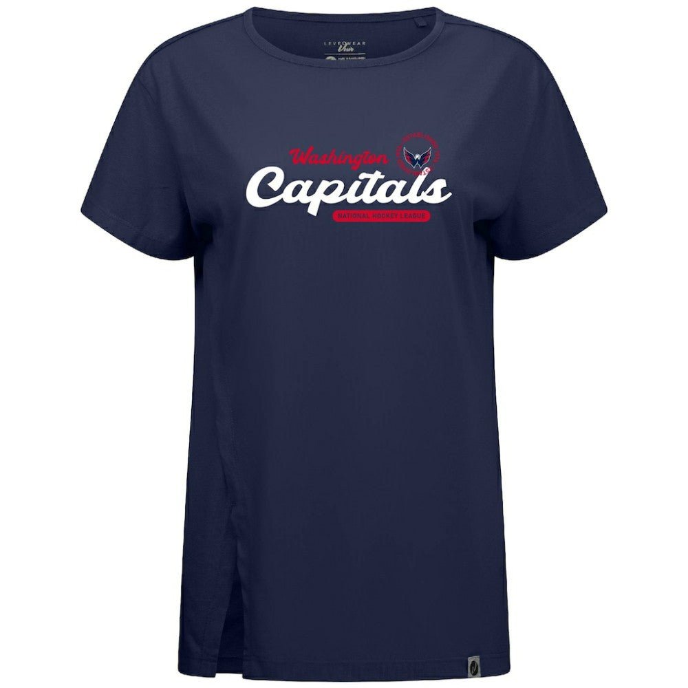 Washington Capitals Levelwear Women's Influx Monument T-Shirt - Navy T-shirts