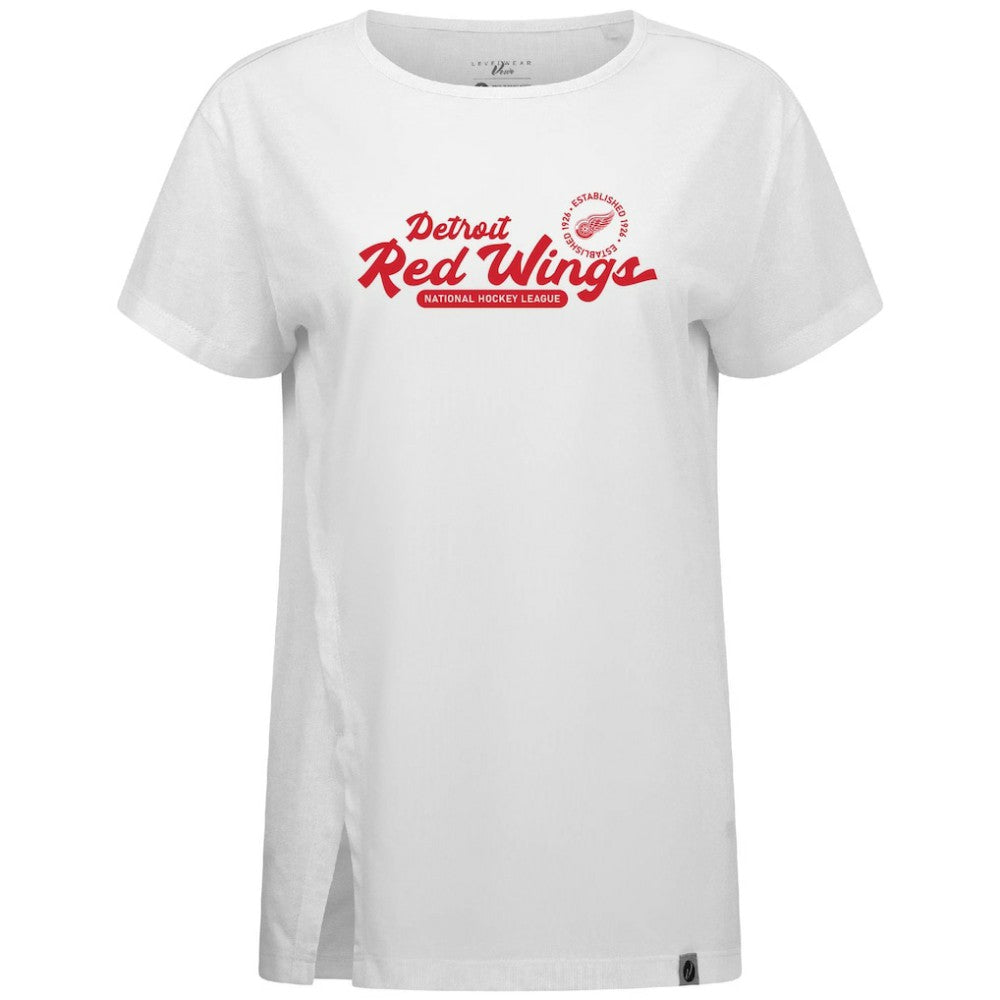 Detroit Red Wings Levelwear Women's Influx Monument T-Shirt - White T-shirts