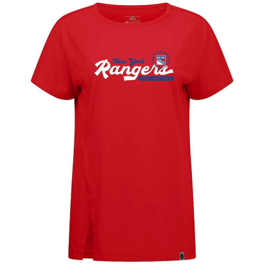 New York Rangers Levelwear Women's Influx Monument T-Shirt - Red T-shirts