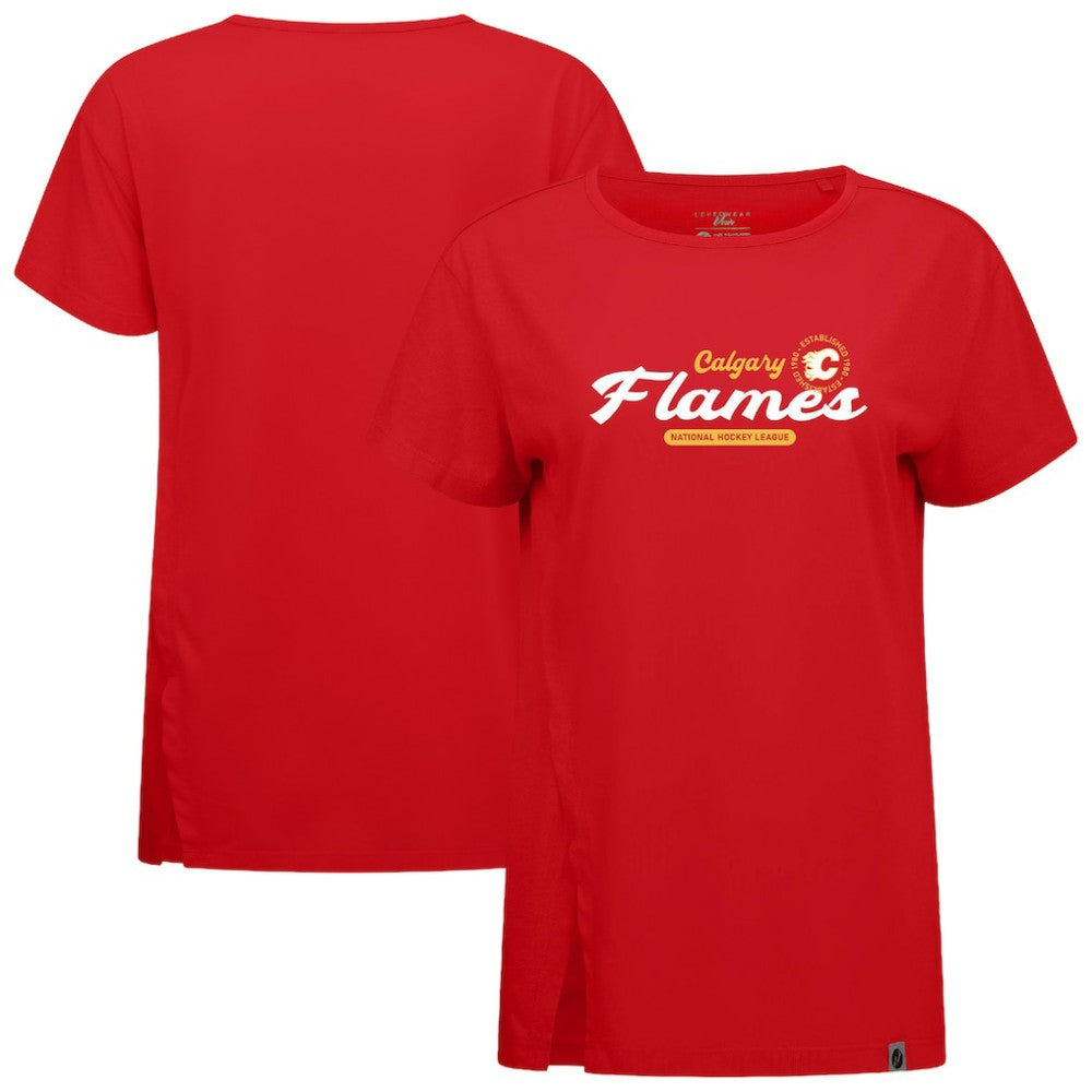 Calgary Flames Levelwear Women's Influx Monument T-Shirt - Red T-shirts