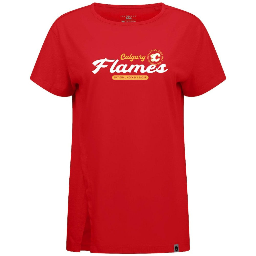 Calgary Flames Levelwear Women's Influx Monument T-Shirt - Red T-shirts