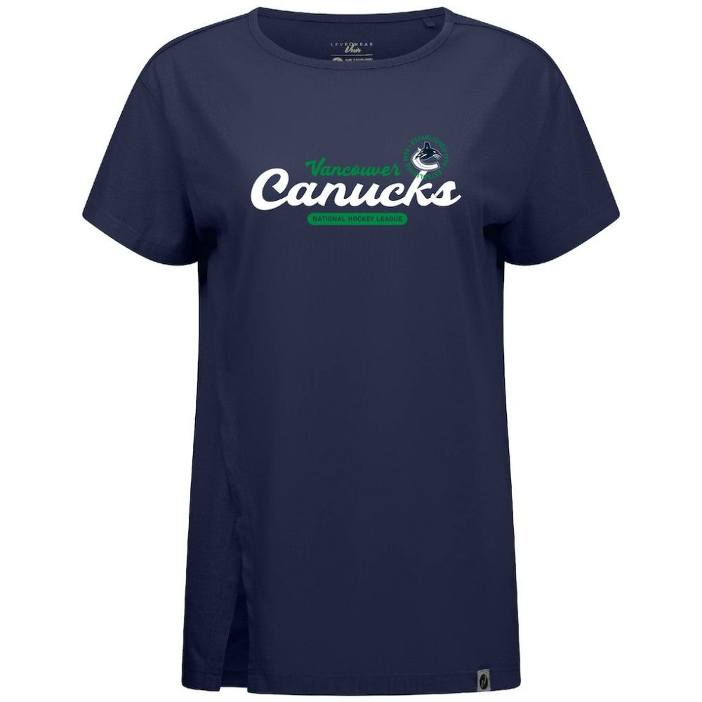 Vancouver Canucks Levelwear Women's Influx Monument T-Shirt - Navy T-shirts
