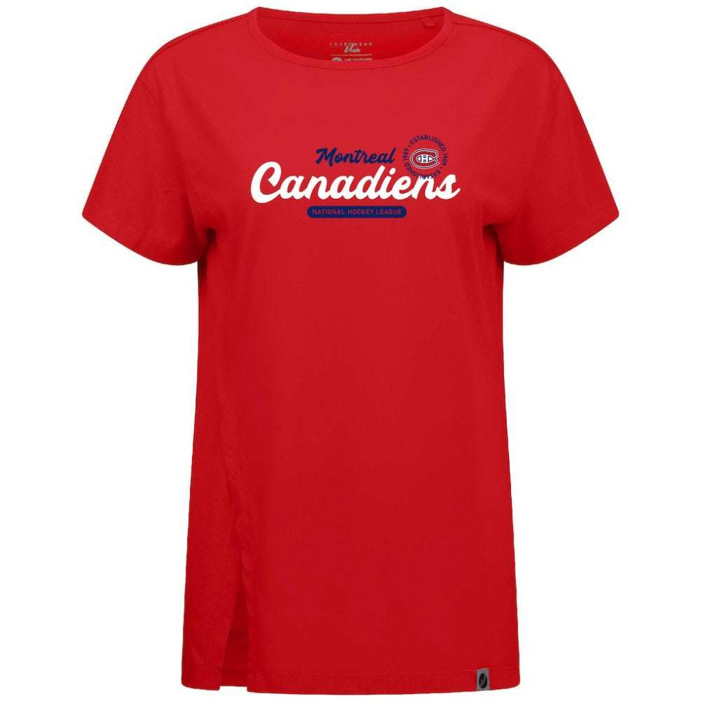 Montreal Canadiens Levelwear Women's Influx Monument T-Shirt - Red T-shirts