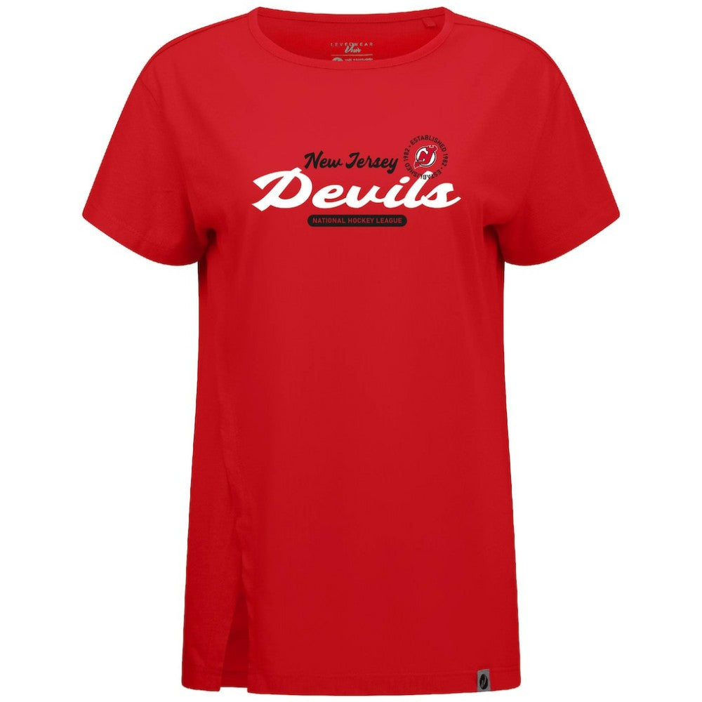 New Jersey Devils Levelwear Women's Influx Monument T-Shirt - Red T-shirts