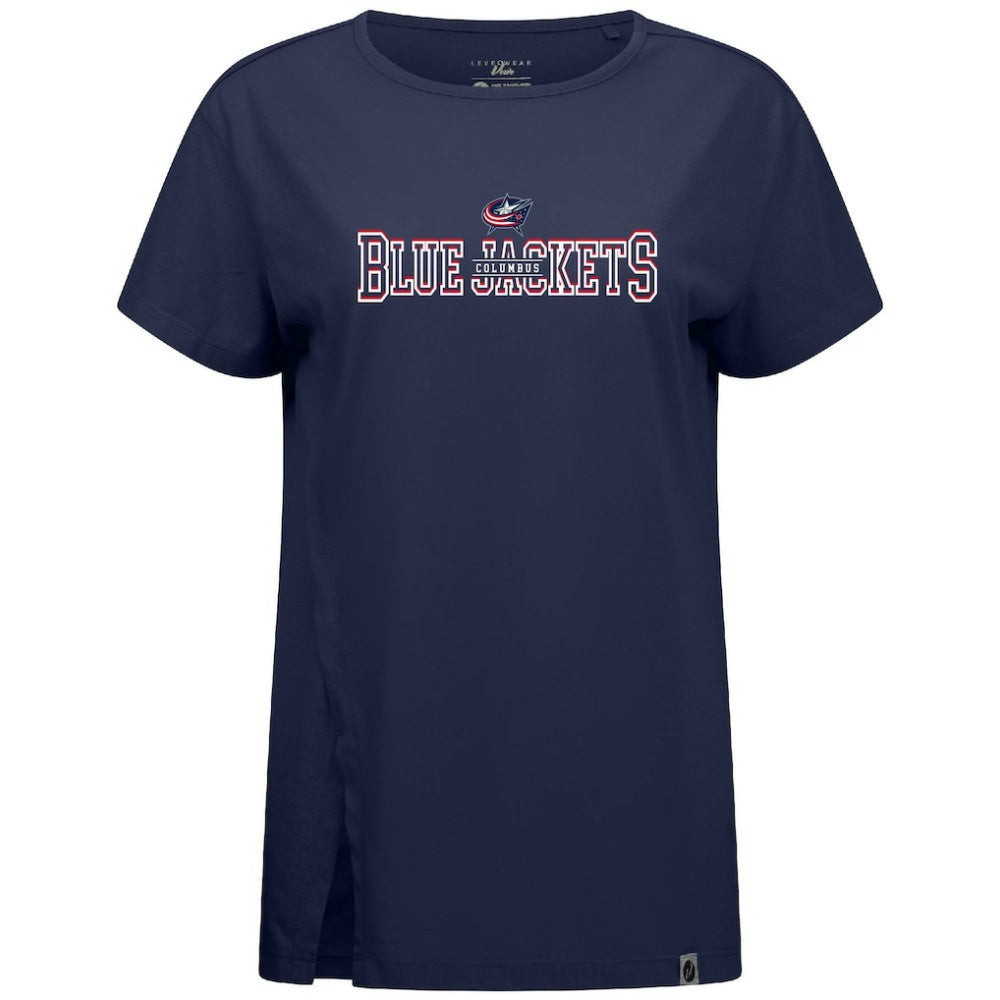 Columbus Blue Jackets Levelwear Women's Influx Journey T-Shirt - Navy T-shirts