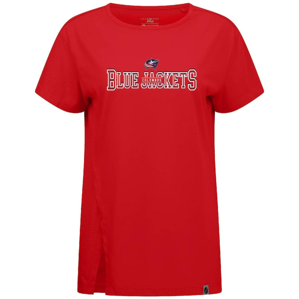 Columbus Blue Jackets Levelwear Women's Influx Journey T-Shirt - Red T-shirts