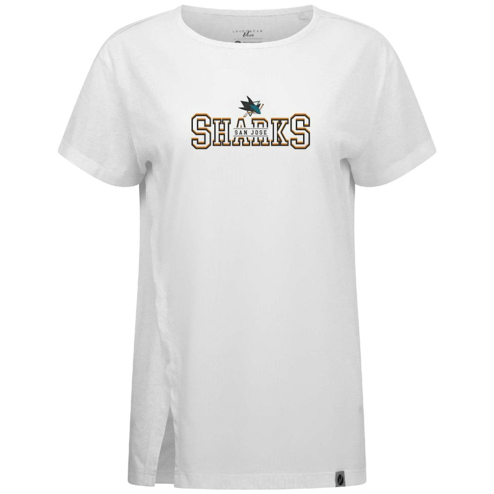 San Jose Sharks Levelwear Women's Influx Journey T-Shirt - White T-shirts