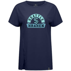 Seattle Kraken Levelwear Women's Influx Banner Arch T-Shirt - Deep Sea Blue T-shirts