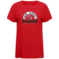 New Jersey Devils Levelwear Women's Influx Banner Arch T-Shirt - Red T-shirts
