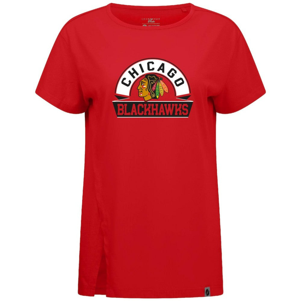 Chicago Blackhawks Levelwear Women's Influx Banner Arch T-Shirt - Red T-shirts