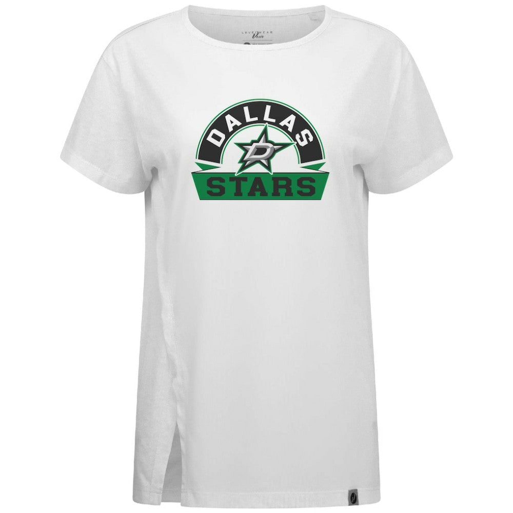 Dallas Stars Levelwear Women's Influx Banner Arch T-Shirt - White T-shirts