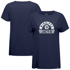 Winnipeg Jets Levelwear Women's Influx Banner Arch T-Shirt - Navy T-shirts