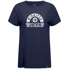 Winnipeg Jets Levelwear Women's Influx Banner Arch T-Shirt - Navy T-shirts