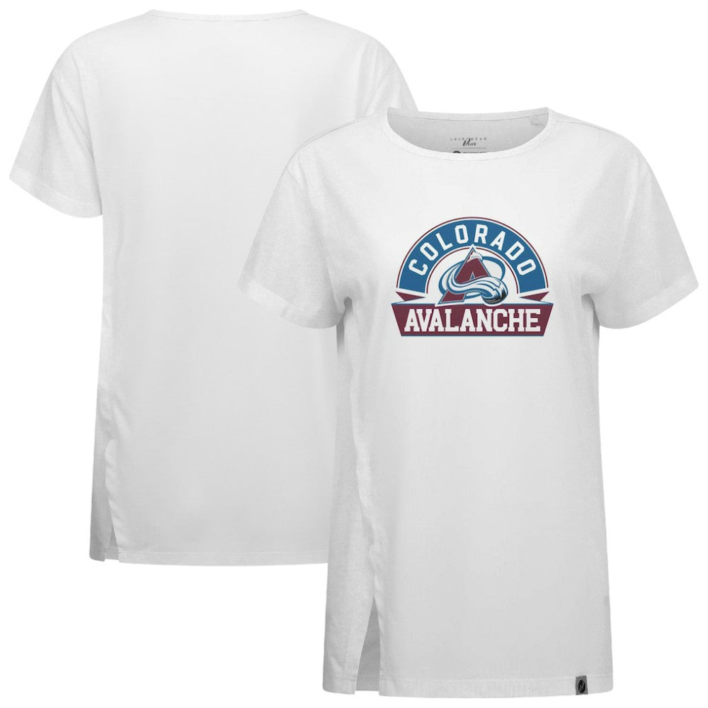 Colorado Avalanche Levelwear Women's Influx Banner Arch T-Shirt - White T-shirts