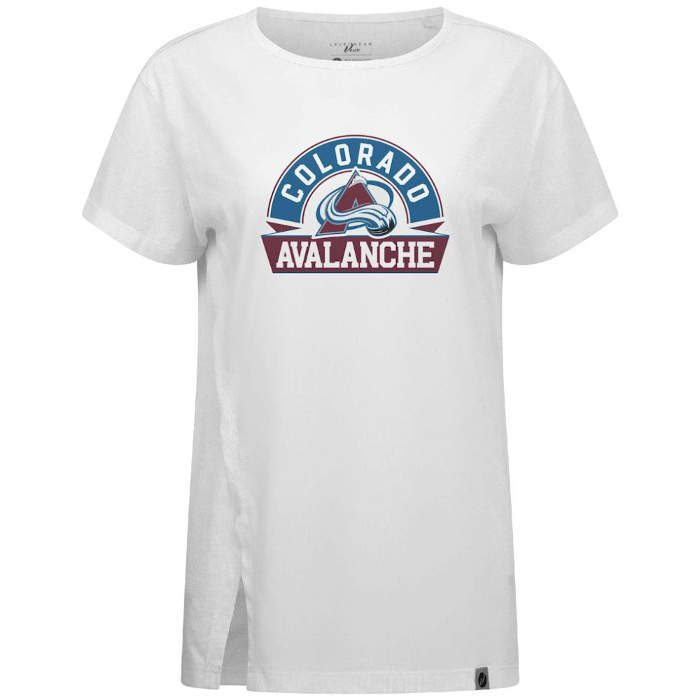 Colorado Avalanche Levelwear Women's Influx Banner Arch T-Shirt - White T-shirts