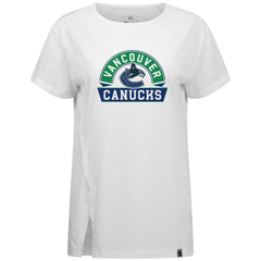 Vancouver Canucks Levelwear Women's Influx Banner Arch T-Shirt - White T-shirts