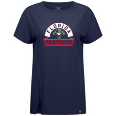 Florida Panthers Levelwear Women's Influx Banner Arch T-Shirt - Navy T-shirts