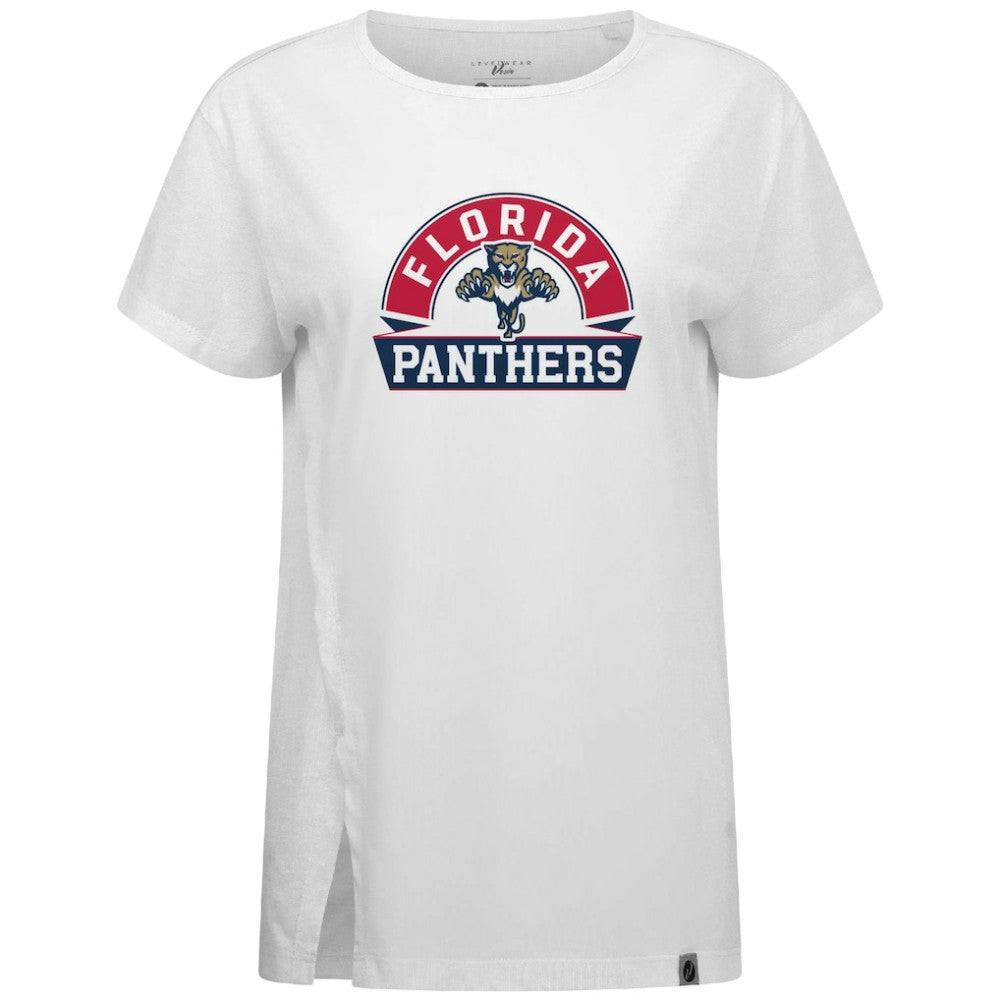Florida Panthers Levelwear Women's Influx Banner Arch T-Shirt - White T-shirts