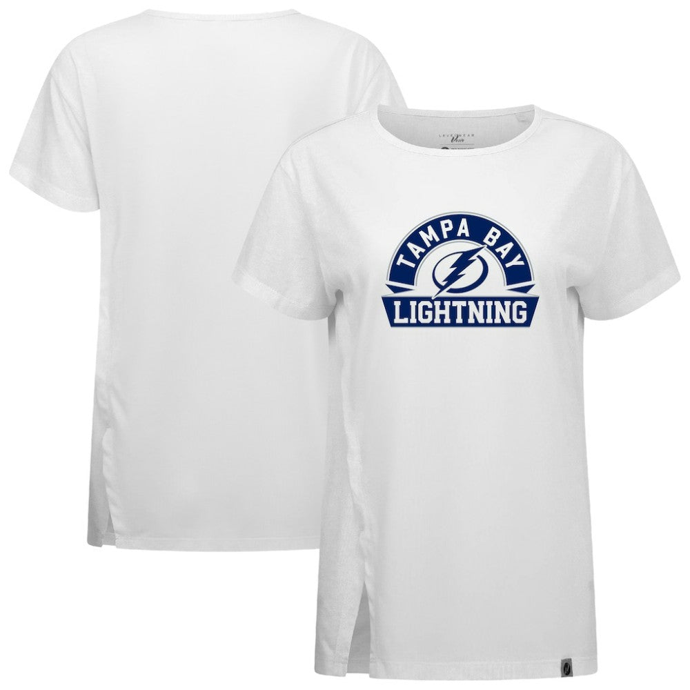 Tampa Bay Lightning Levelwear Women's Influx Banner Arch T-Shirt - White T-shirts