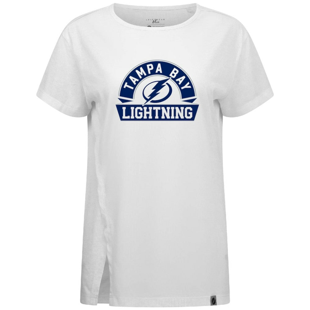 Tampa Bay Lightning Levelwear Women's Influx Banner Arch T-Shirt - White T-shirts