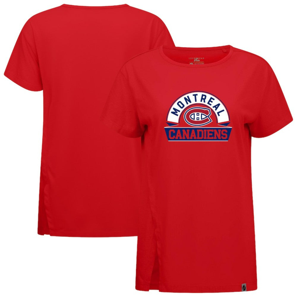 Montreal Canadiens Levelwear Women's Influx Banner Arch T-Shirt - Red T-shirts