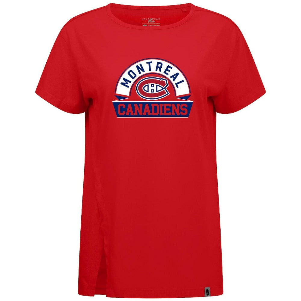 Montreal Canadiens Levelwear Women's Influx Banner Arch T-Shirt - Red T-shirts