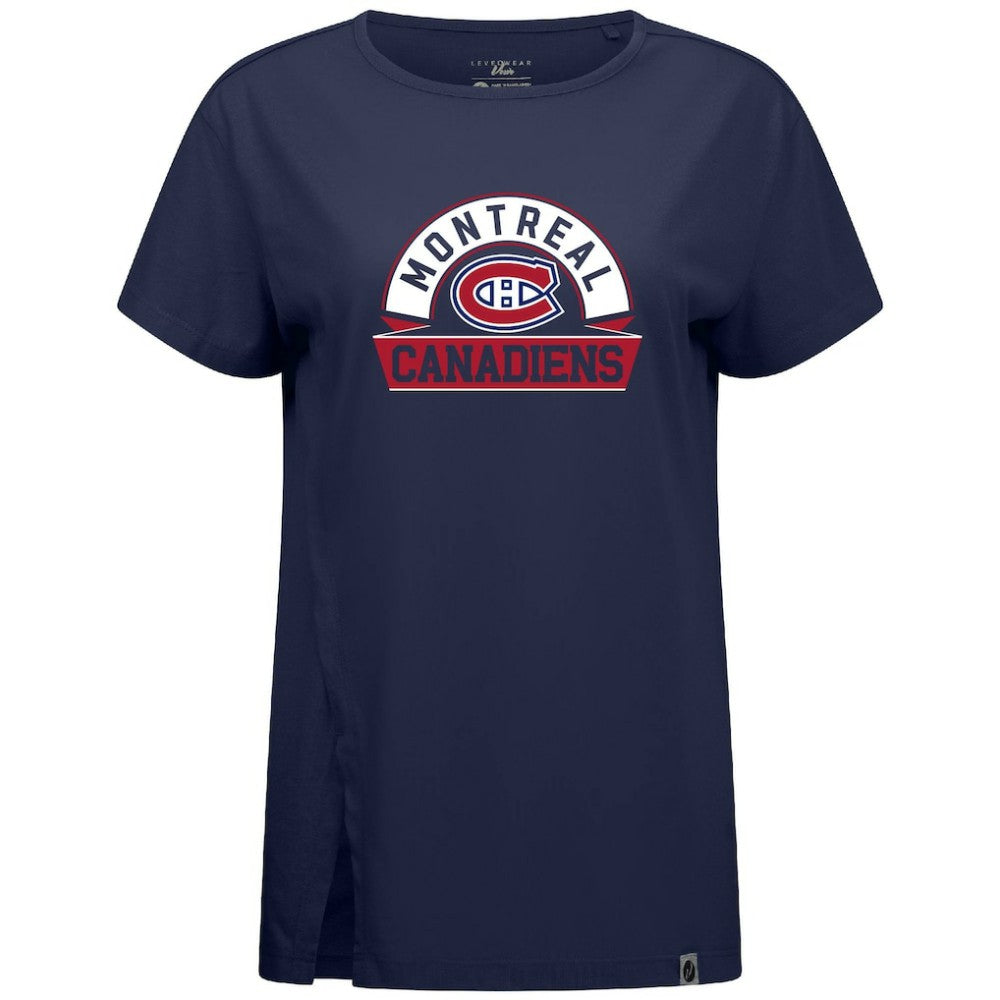 Montreal Canadiens Levelwear Women's Influx Banner Arch T-Shirt - Navy T-shirts