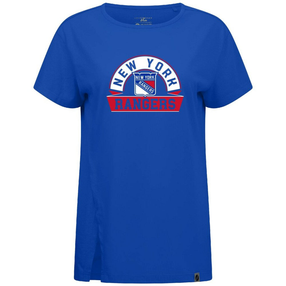 New York Rangers Levelwear Women's Influx Banner Arch T-Shirt - Royal T-shirts