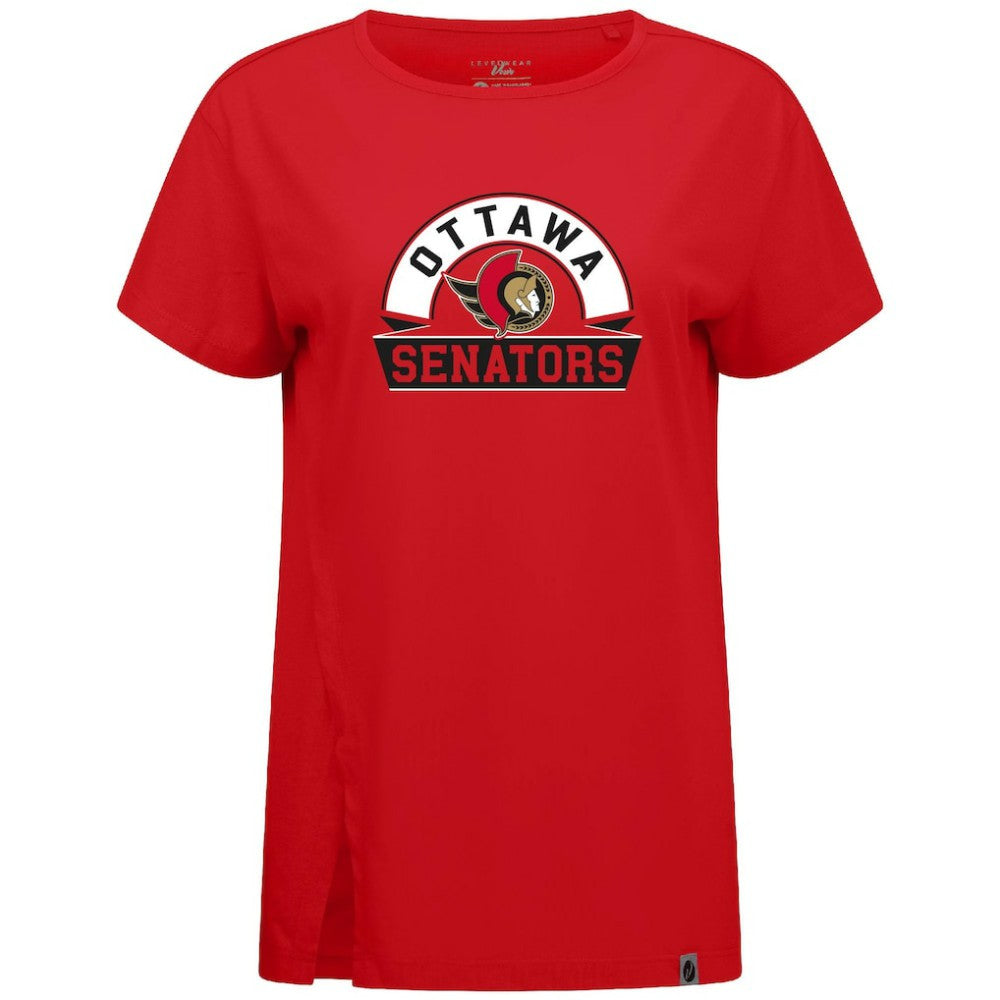 Ottawa Senators Levelwear Women's Influx Banner Arch T-Shirt - Red T-shirts