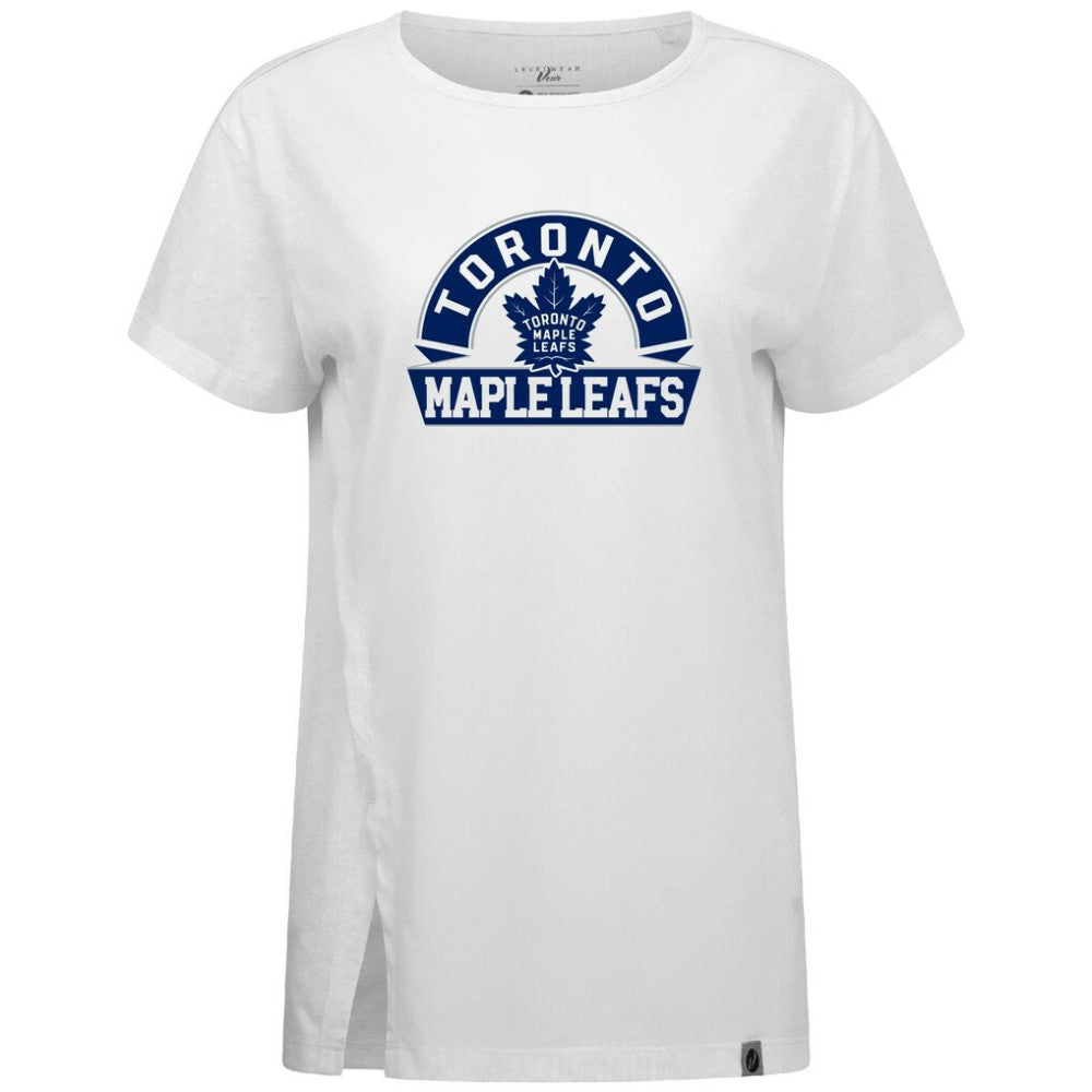 Toronto Maple Leafs Levelwear Women's Influx Banner Arch T-Shirt - White T-shirts