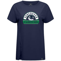 Vancouver Canucks Levelwear Women's Influx Banner Arch T-Shirt - Navy T-shirts