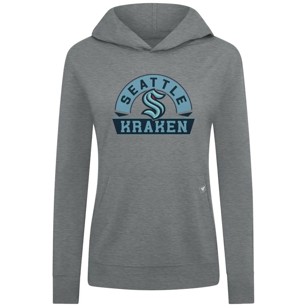 Seattle Kraken Levelwear Women's Relay Banner Arch Pullover Hoodie - Gray Hoodies