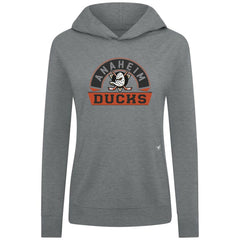 Anaheim Ducks Levelwear Women's Relay Banner Arch Pullover Hoodie - Gray Hoodies