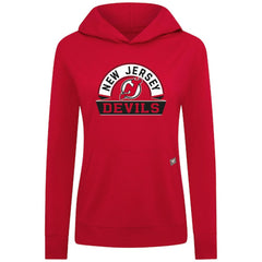 New Jersey Devils Levelwear Women's Relay Banner Arch Pullover Hoodie - Red Jerseys