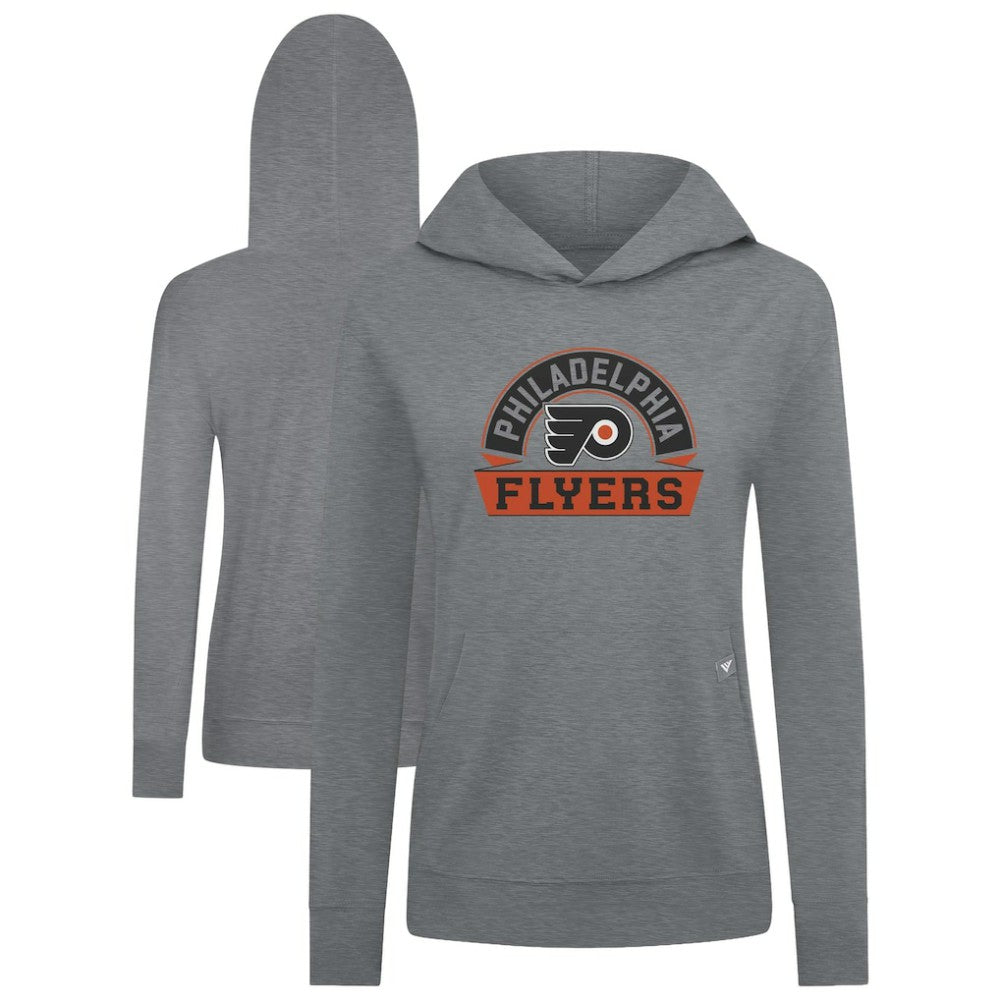 Philadelphia Flyers Levelwear Women's Relay Banner Arch Pullover Hoodie - Gray Hoodies