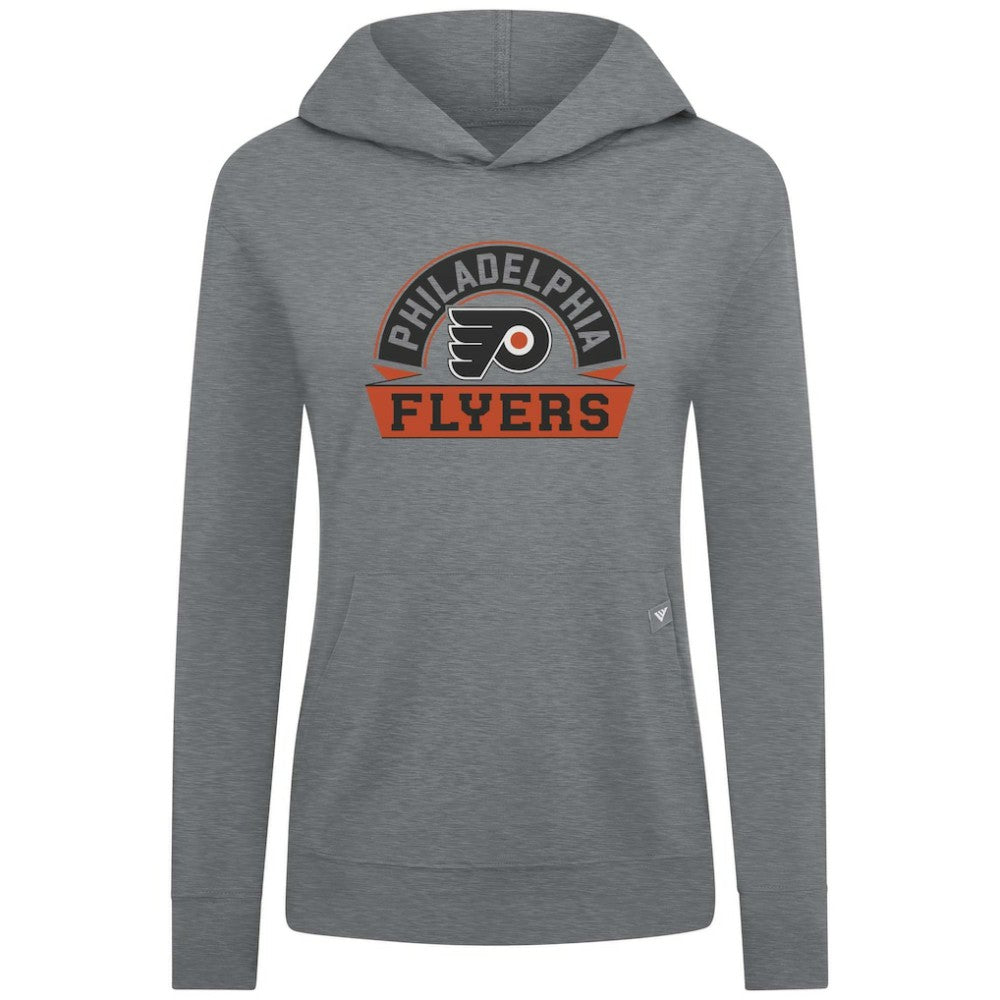 Philadelphia Flyers Levelwear Women's Relay Banner Arch Pullover Hoodie - Gray Hoodies
