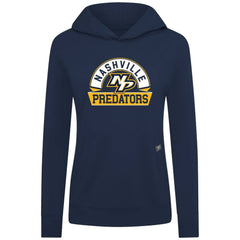 Nashville Predators Levelwear Women's Relay Banner Arch Pullover Hoodie - Navy Hoodies