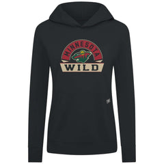 Minnesota Wild Levelwear Women's Relay Banner Arch Pullover Hoodie - Black Hoodies