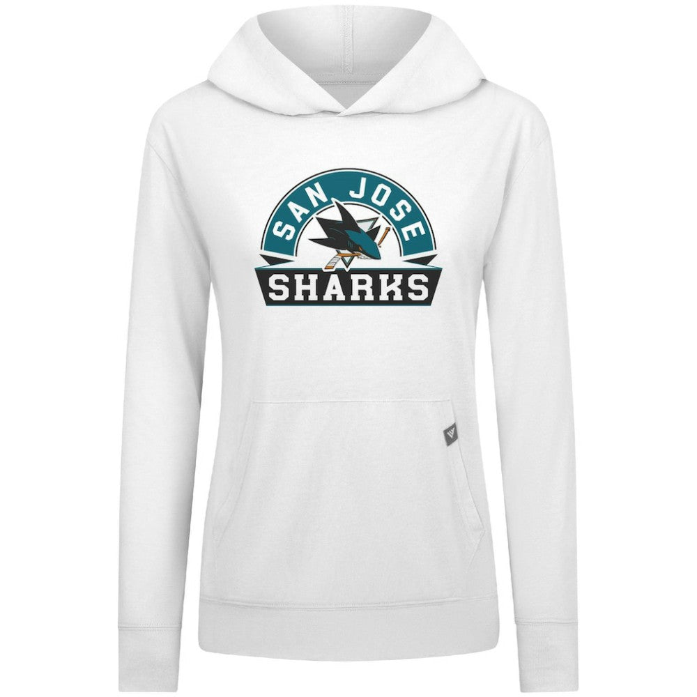 San Jose Sharks Levelwear Women's Relay Banner Arch Pullover Hoodie - White Hoodies