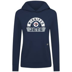 Winnipeg Jets Levelwear Women's Relay Banner Arch Pullover Hoodie - Navy Hoodies