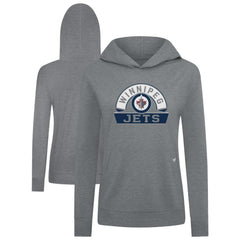 Winnipeg Jets Levelwear Women's Relay Banner Arch Pullover Hoodie - Gray Hoodies