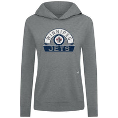 Winnipeg Jets Levelwear Women's Relay Banner Arch Pullover Hoodie - Gray Hoodies