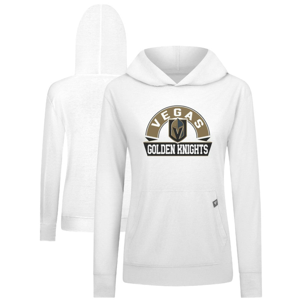 Vegas Golden Knights Levelwear Women's Relay Banner Arch Pullover Hoodie - White Hoodies